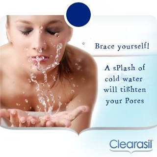 Tip when using Clearasil Vitamins & Extracts: 
1. Dampen your skin with warm water to open your pores.
2. Wash off with cold water 
نصيحة عندما تستعملون كليراسيل بالفيتامينات والخلاصات: 
بللوا بشرتكم بماءٍ دافئة كي تفتحوا المسمات ثم اغسلوا بشرتكم بماءٍ باردة